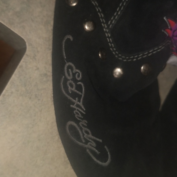 Ed Hardy skull boots size 6 - Picture 2 of 5